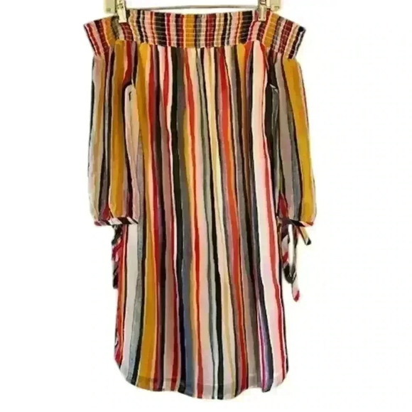 a.n.a. Off the Shoulder Striped Dress, size Medium - Picture 1 of 4